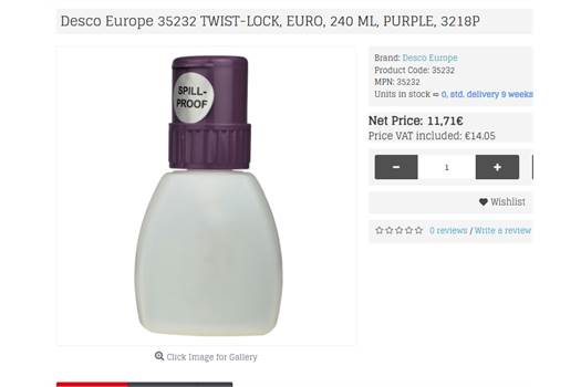 Desco 35232 TWIST-LOCK, EURO, 240 ML, PURPLE, 3218P 