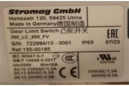 Stromag S/N 722954/10-0001 IP65 