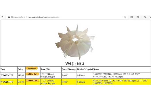 Weg WEG2544FP fan